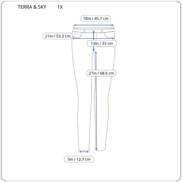 Terra Sky Womens Jeans 1X 16W 18W Plus Pull On Cropped Ankle Black Denim SL4E - Picture 2 of 9